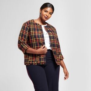 Women's Black and Red Tweed Plaid Jacket - a  new day